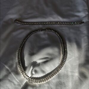 Authentic Swarovski Elegant Silver Necklace and Bracelet Set